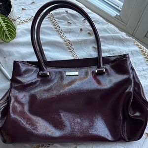 Kate Spade Shiny Burgundy Shoulder Bag